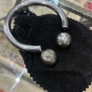 Silver and Black Metal Bracelet